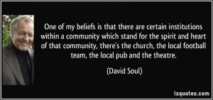 ... community, there's the church, the local football team, the local pub