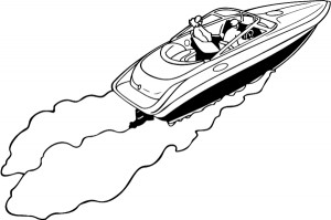 speedboat colouring pages