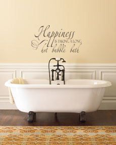 Happiness is taking a long hot bubble bath. Trading Phrases
