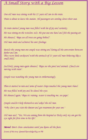 Short Story-Don’t Draw Conclusions Until You Know All The Facts