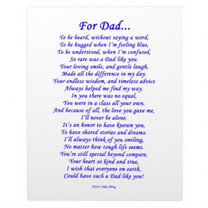 For Dad Memorial Poem Photo Plaques