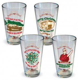 Christmas Vacation Quotes Pint Glass Set of 4