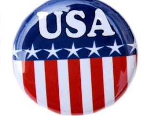 USA - Pinback Button Badge 1 inch