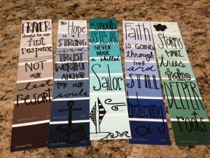Homemade bookmarks from paint samples