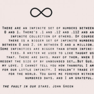 with this book #thefaultinourstars #TFIOS #johngreen #ending #infinity ...