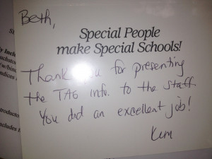 Thank you note from a principal.