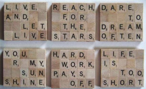 Scrabble Tile Coasters - Quote Votives - 10 Cool DIY Christmas Gifts ...