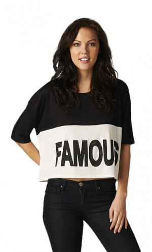 2Chique Boutique Women's Black & White Almost Famous Fashion T-shirt