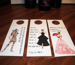 Wine Bottle Tags with Oscar Wilde Quotes