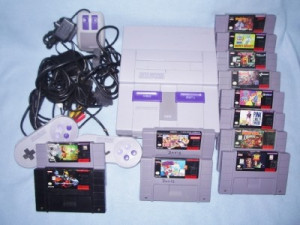 Super Nintendo NES System SNS-001 w/12 Games 2x Controllers Wires ...