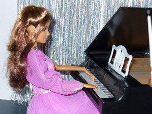 Mystery Black Barbie Piano Picture