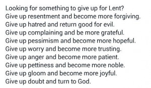 Lent - Things to give up