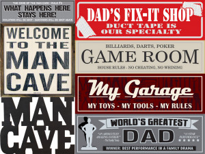 Man Cave and Guys Humor Signs