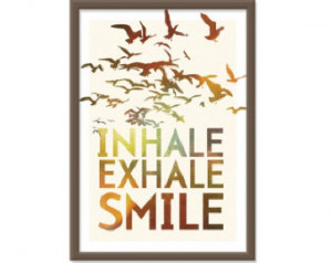 Inhale Exhale Smile 13x19 Prin T Retro Birds picture