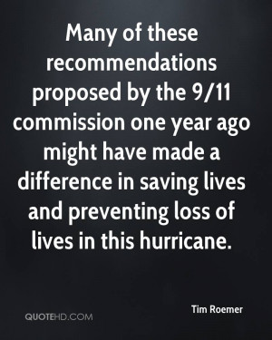 Many of these recommendations proposed by the 9/11 commission one year ...