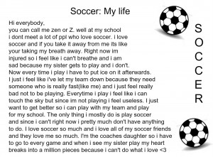 Soccer: My life