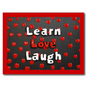 Black, White & Red Polka Dot Inspirational Quote Postcard