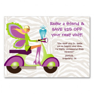 dentist_referral_card_scooter_cute_fairy_business_card ...
