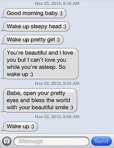 awhh, I wish I could wake up to cute texts like this. More