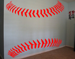 Baseball Softball Laces Wall Decal - baseball decor, softball decor ...