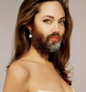 恶搞图片：女明星长胡子多毛的糗图