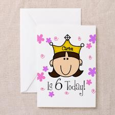 Cute Happy 6th birthday Greeting Cards (Pk of 20)