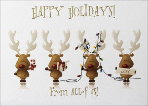 ... Cards > Business Christmas Cards > From All of Us > Cheery Reindeer