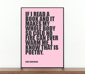 Literary Quote - Emily Dickinson - Book Quote - Bold Text Print - Word ...