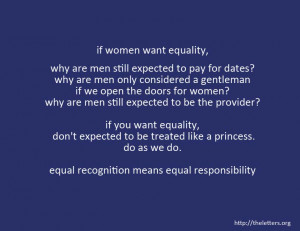 gender equality quote if women want equality why are men still ...