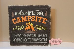 sign welcome to camping sign camp sign camp quote wood sign hand