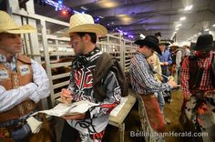 rodeo clown Matt Merritt before the start of the first Professional ...