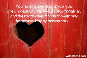 ... , and the roads ahead shall shower only happiness. Happy anniversary