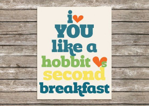 8x10 Humorous Second Breakfast Hobbit by PolkadotPrintCompany, $12.49