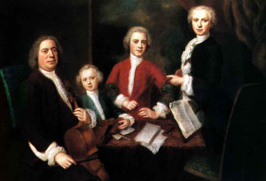 Johann Sebastian Bach (left) with his sons