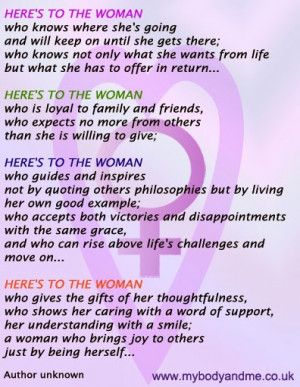 Here's To The Woman...