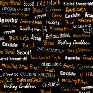 Halloween Words Free Digital Scrapbook Paper
