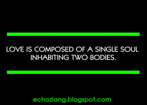 LOVE is composed of a single soul inhabiting two bodies