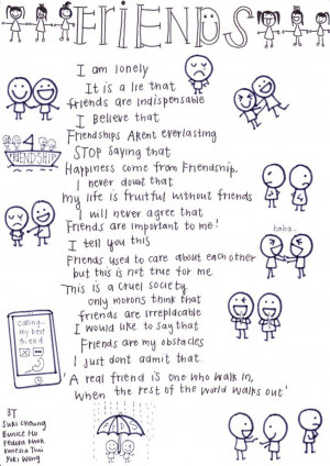 Reverse Poem - Friends read normal than from the bottom up