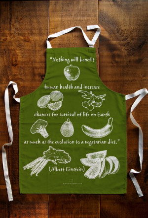 Einstein vegetarian quote apron £12