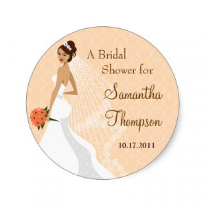 Flirty Peach Bridal Shower Sticker by starstreamdesign