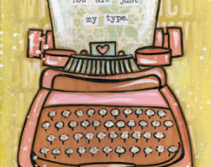 You're Just My Type Vintage Typ ewriter Painting, Mixed Media ...
