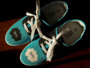 TFiOS Painted Shoes Quotes Fandom John Green by MyRainbowVeins, $65.00