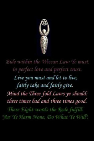 Wiccan quote, and rule