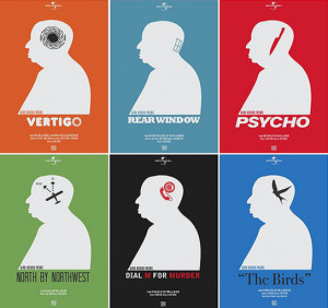 Reimagined Alfred Hitchcock Movie Poster Art