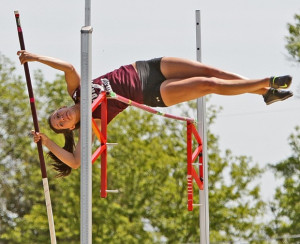 ... wins the pole vault at State A track in Laurel Saturday May 25, 2013