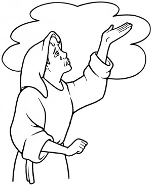 Hannah Prays to God - Coloring Page