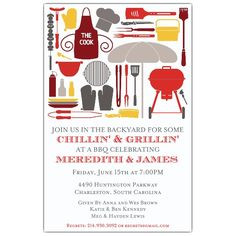 Cookout Silhouettes BBQ Invitations | PaperStyle More