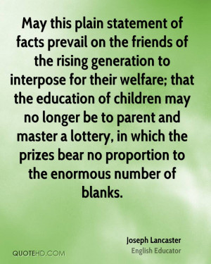 ... lottery, in which the prizes bear no proportion to the enormous number