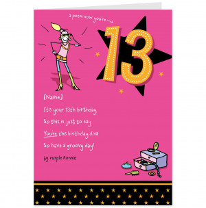 Posing Purple Ronnie 13th Birthday Card-Hallmark UK