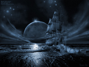 Ghost ship series: Full moon rising, Ghost ships pirate phantom boat ...